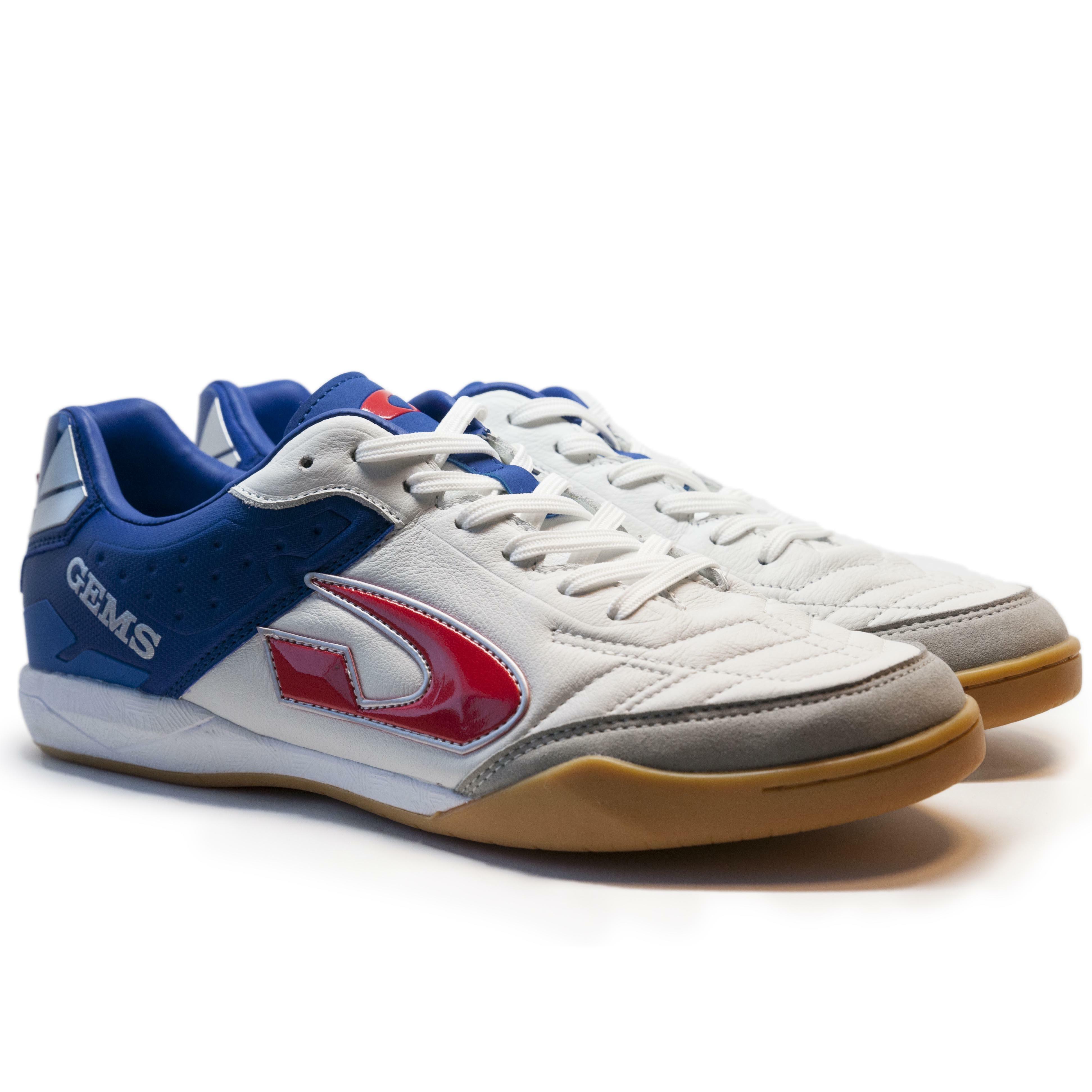 gems gems scarpa calcetto viper fx indoor bianco/blu - foto 4
