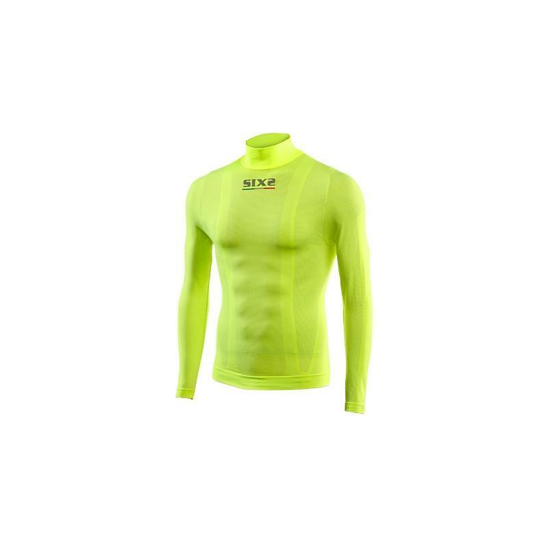 sixs sixs maglia lupetto color  manica lunga giallo fluo - foto 1