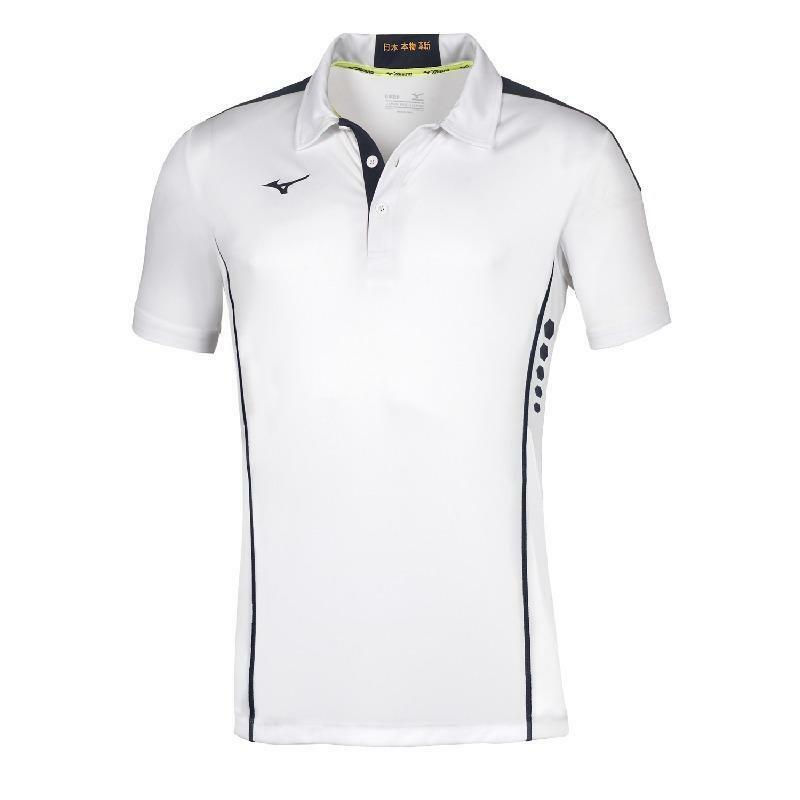 mizuno mizuno polo  hex rect bianco blu - foto 1