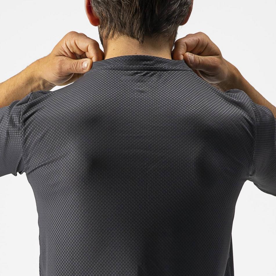 castelli castelli t-shirt trail tech tee - dark gray/black/electric lime - foto 4