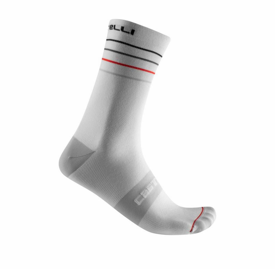 castelli castelli calzino endurance 15 sock bianco nero rosso - foto 1