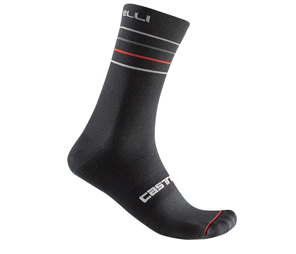 castelli castelli calzino endurance 15 sock nero grigio rosso - foto 1