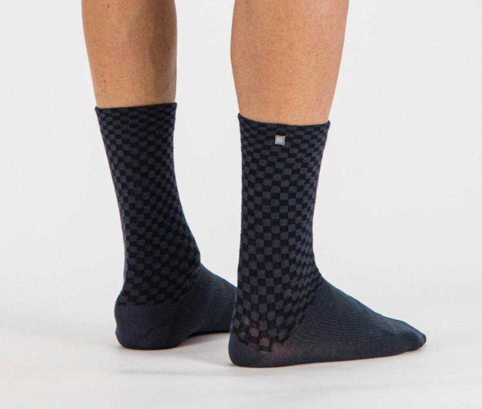 sportful sportful calzino checkmate wint socks - black galaxy blue - foto 1