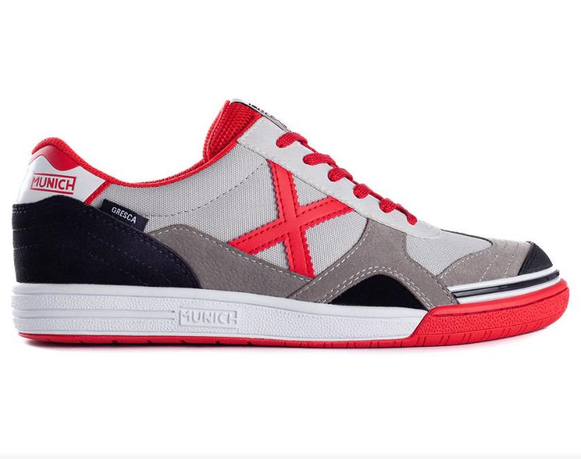 munich munich scarpa indoor  gresca 303 grigio nero rosso - foto 1