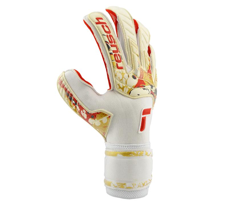 reusch reusch guanti attrakt gold x glueprint white/gold - foto 3