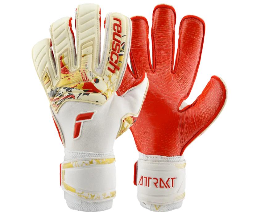 reusch reusch guanti attrakt gold x glueprint white/gold - foto 5