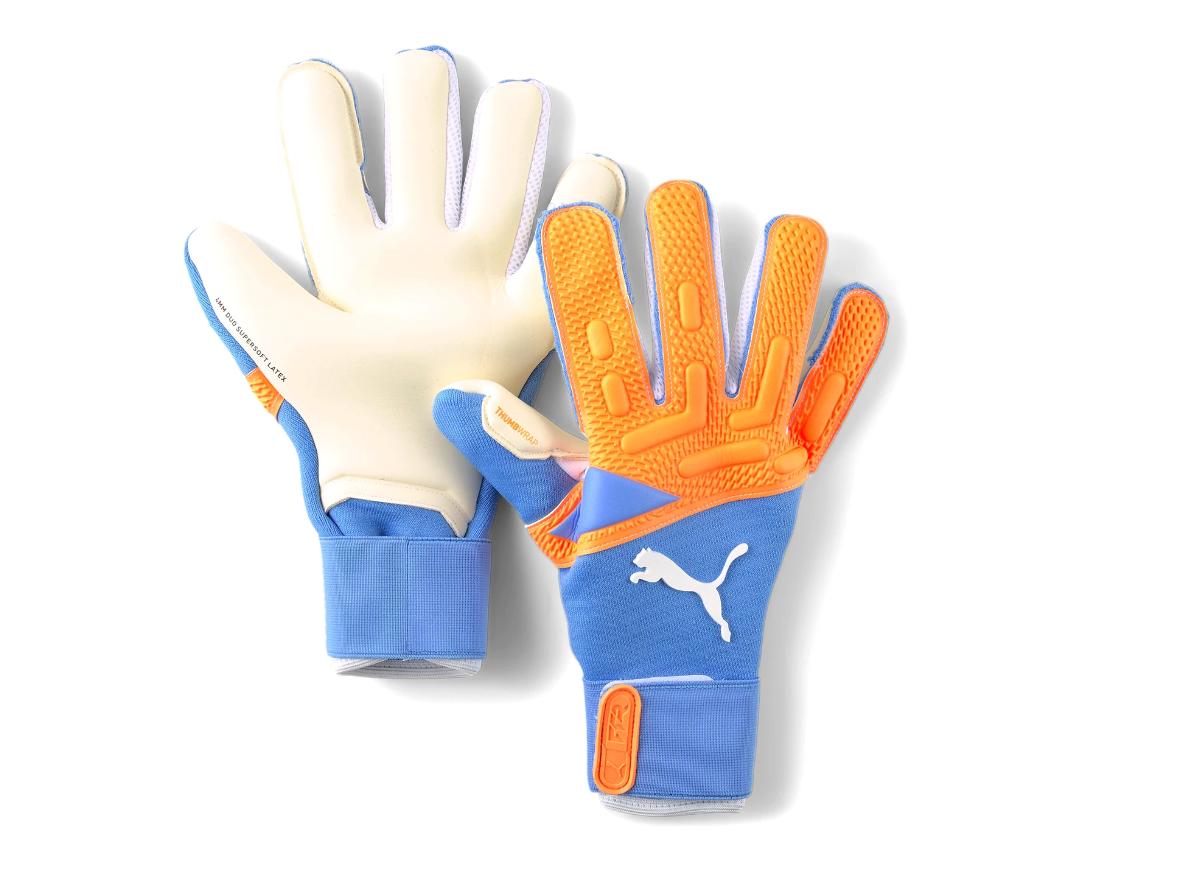puma puma guanti portiere king pro fg/ag celeste arancio - foto 1