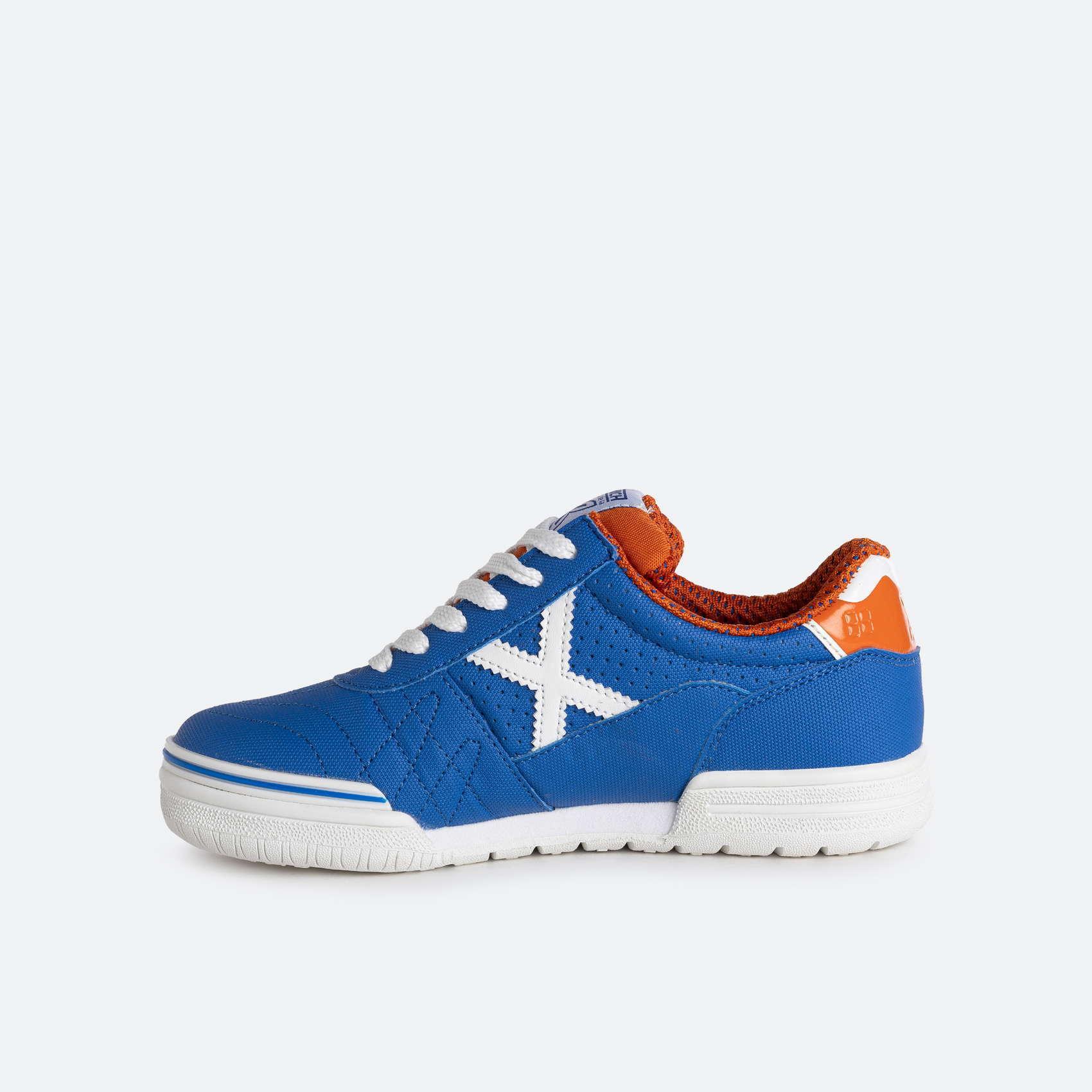 munich munich scarpa g-3 profit indoor kid 354 zzurro bianco arancio - foto 3