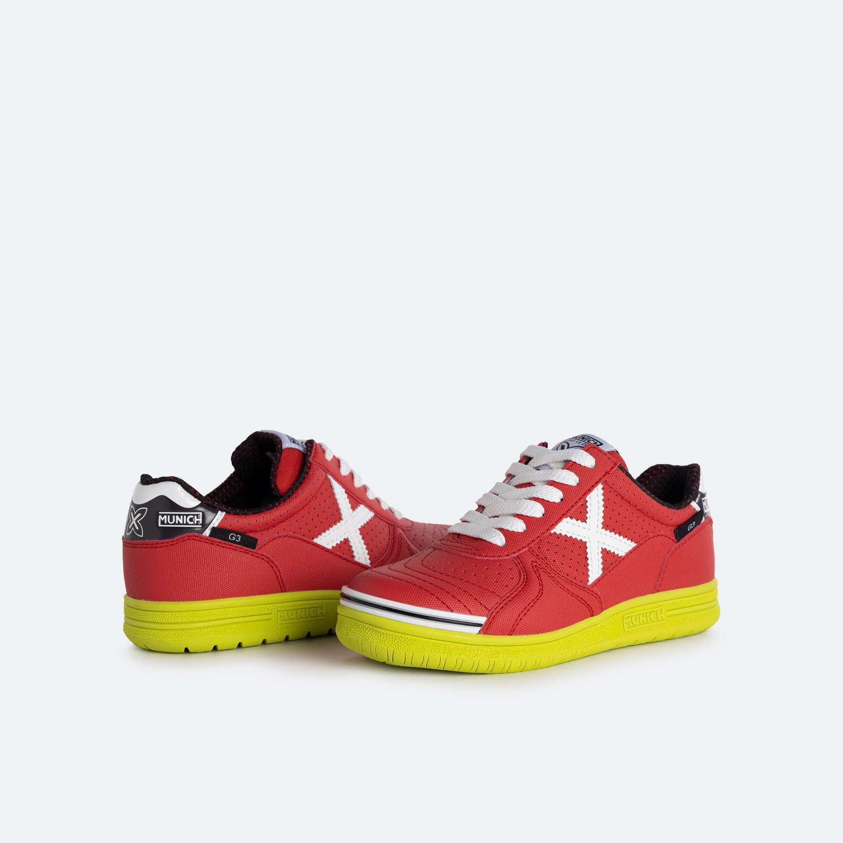munich munich scarpa g-3 profit indoor kid 355 rosso bianco verde - foto 5