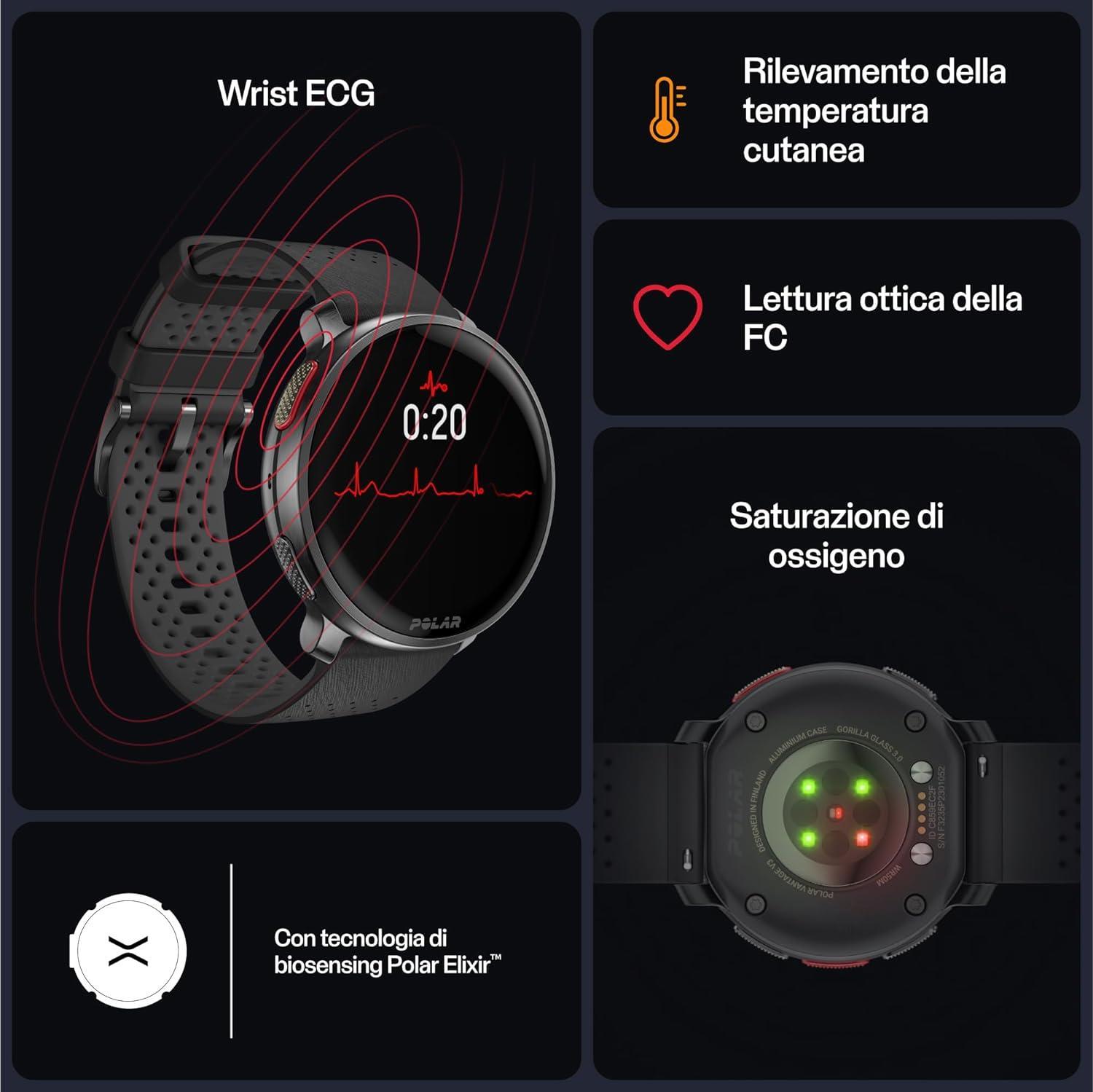 polar polar smartwatch vantage v3 blk/blk s-l 900108890 - foto 2