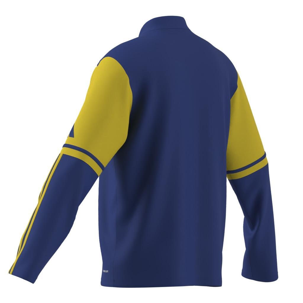 ADIDAS SQUADRA 25FELPA ALLENAMENTO MEZZA ZIP BLU GIALLO UOMO JP3155