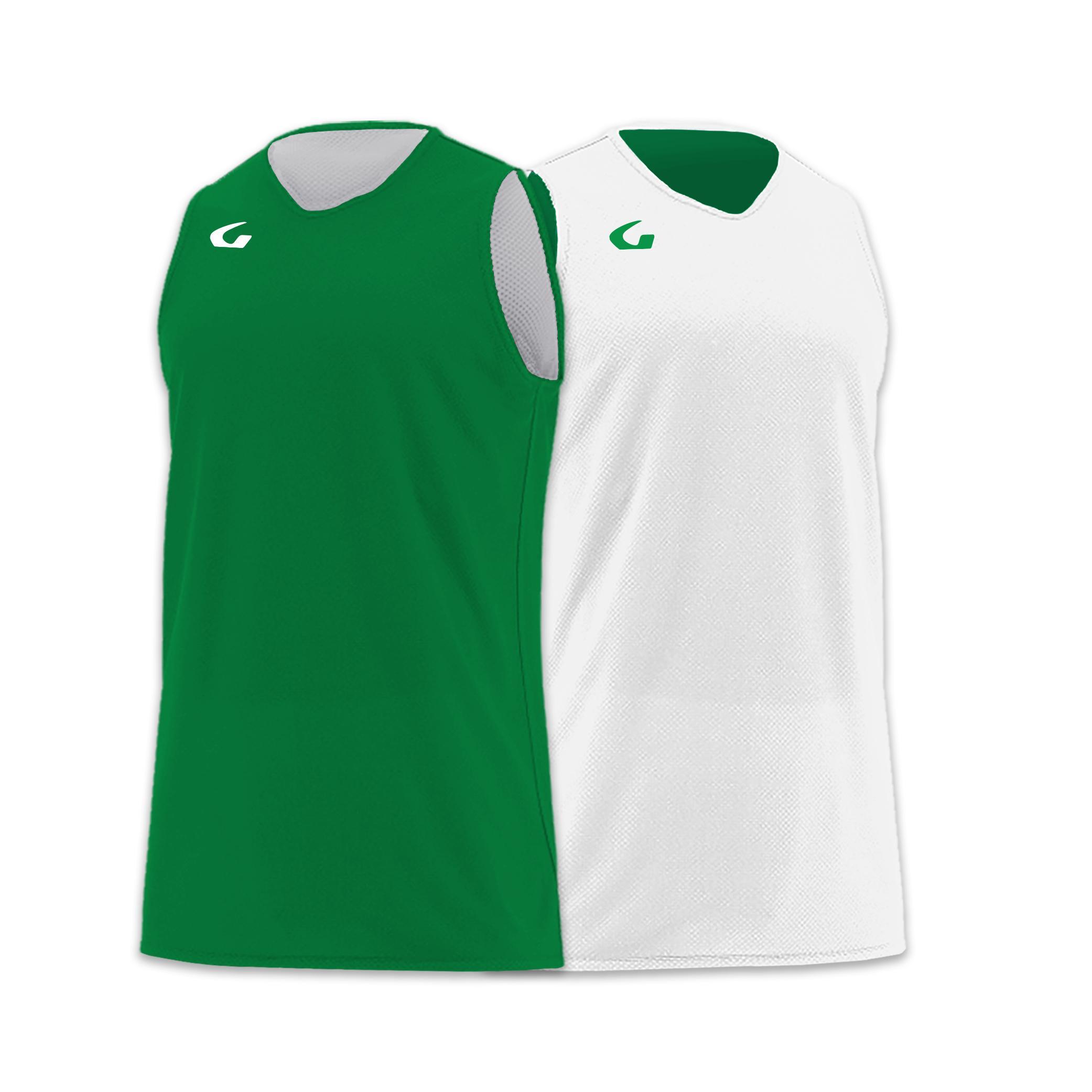 gems gems canotta basket double - verde/bianco - foto 1