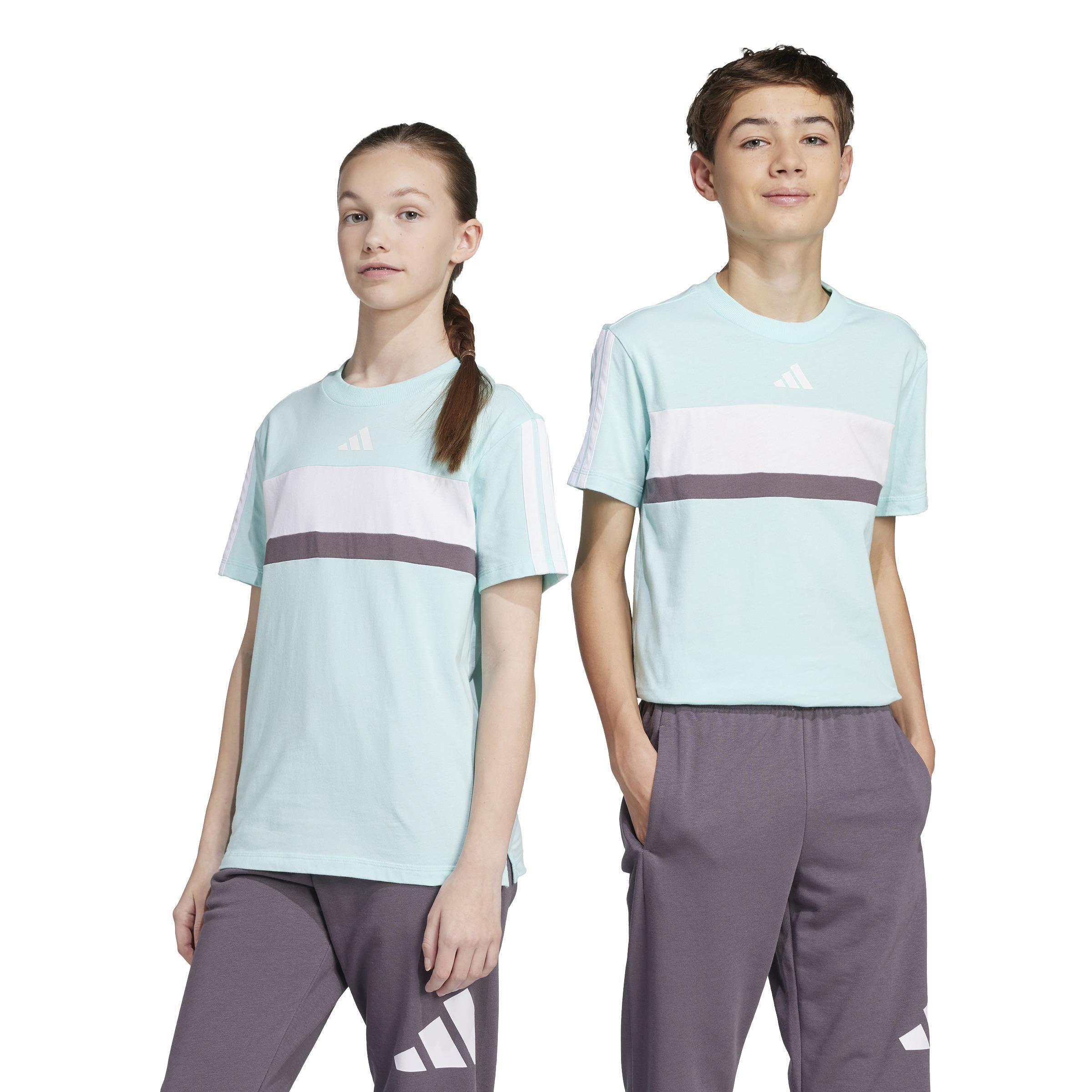 adidas adidas t-shirt ss 3s tib t jr. - semi flash aqua/white - foto 2