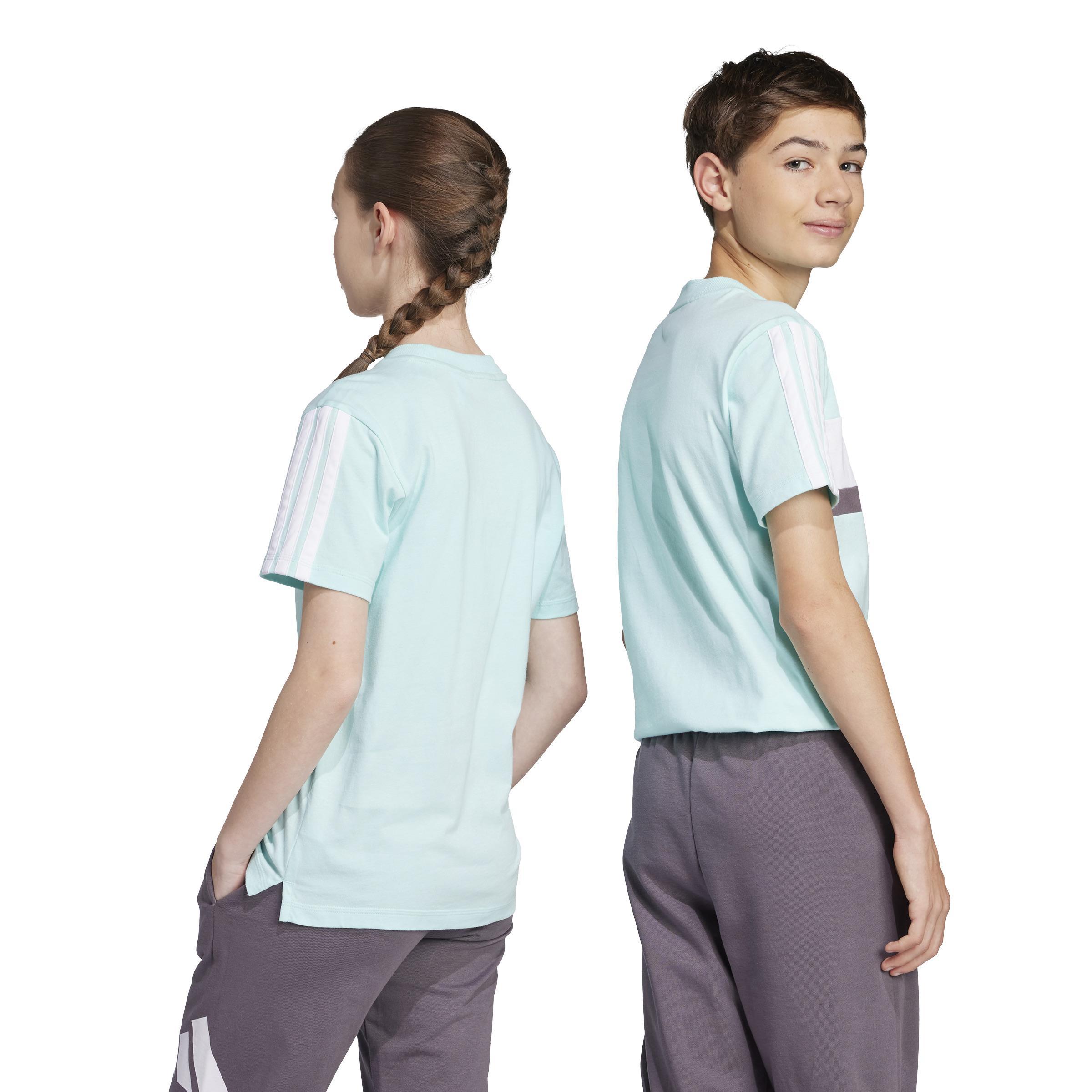 adidas adidas t-shirt ss 3s tib t jr. - semi flash aqua/white - foto 3