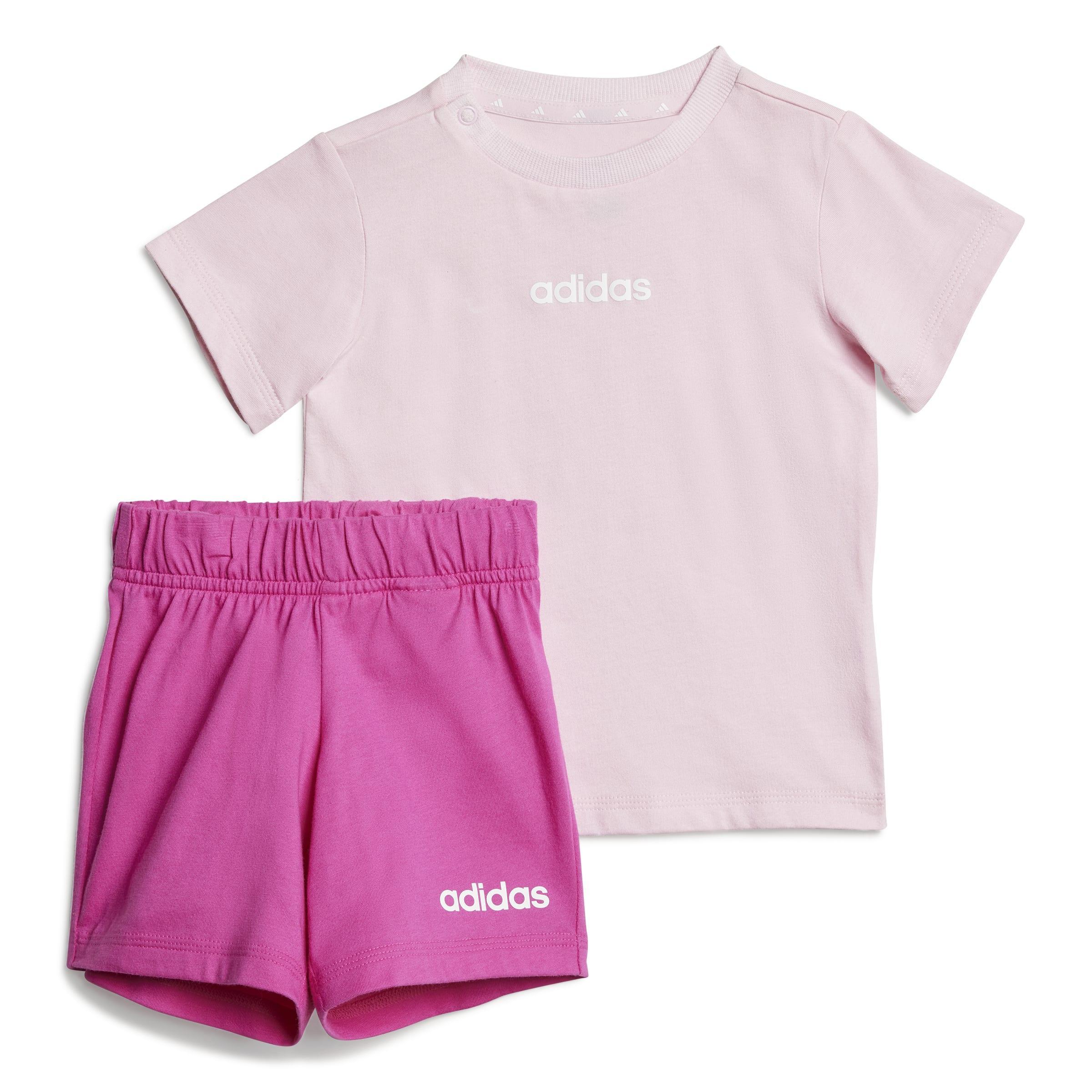 adidas adidas jogger i lin t-set 160 jr. - clear pink/white - foto 1