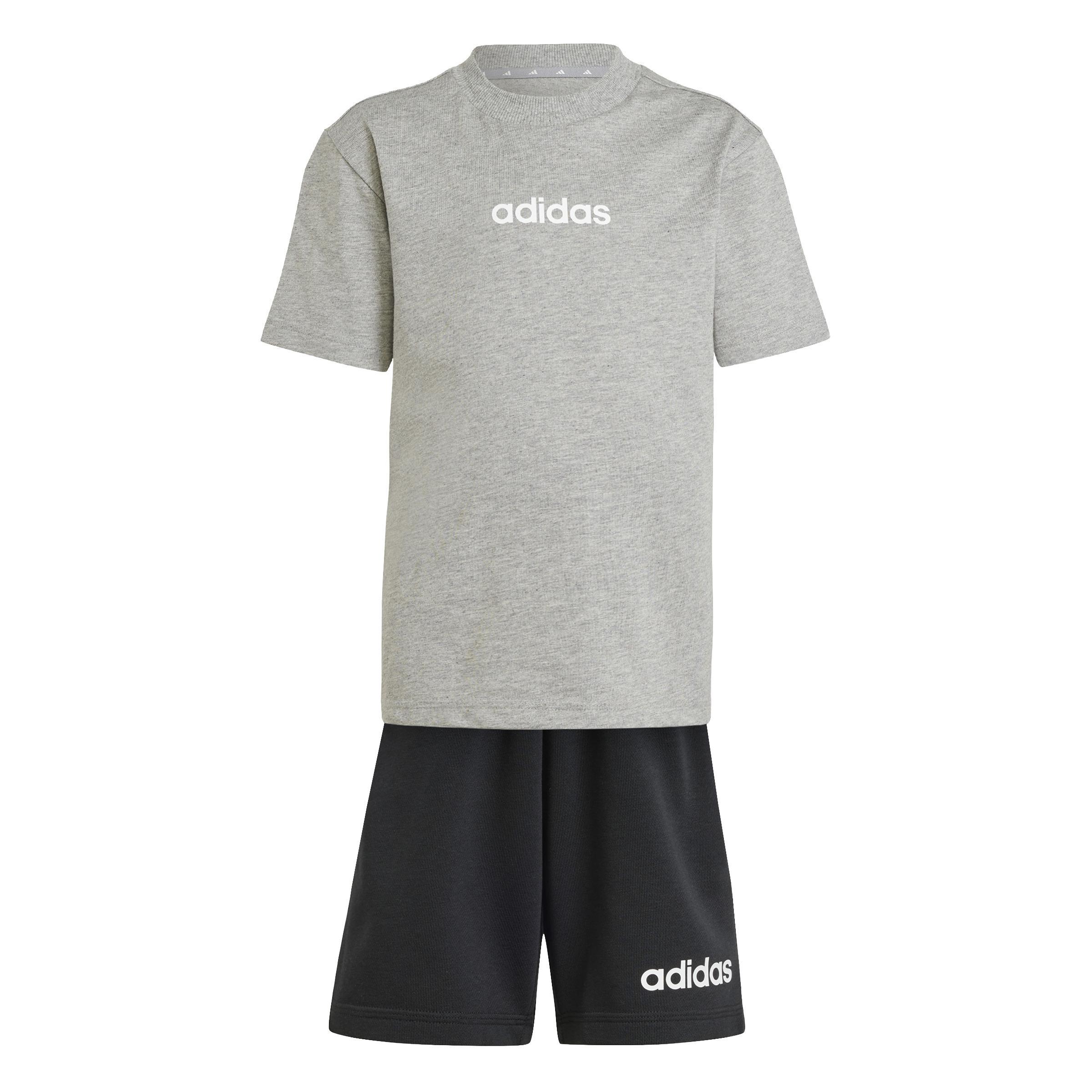 adidas adidas jogger lk lin t-set jr. - medium grey heather/white - foto 1