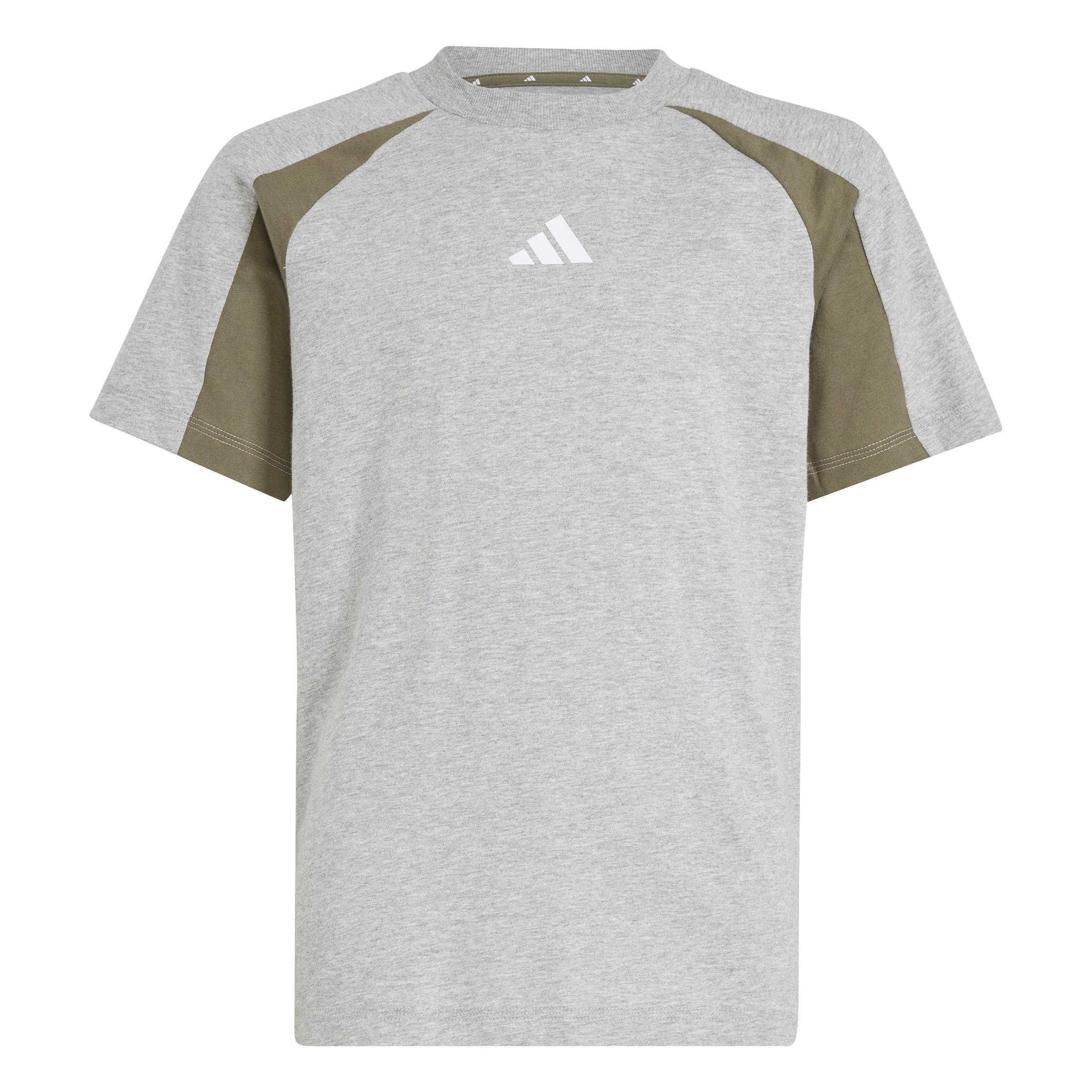 adidas adidas t-shirt ss cb t jr. - medium grey heather/olive strata - foto 1