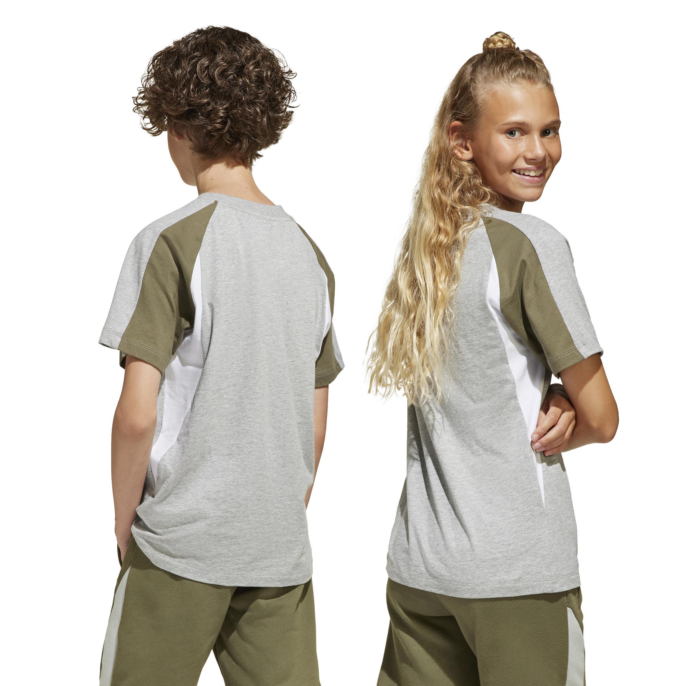ADIDAS T-SHIRT SS CB T JR. - MEDIUM GREY HEATHER/OLIVE STRATA JD0059