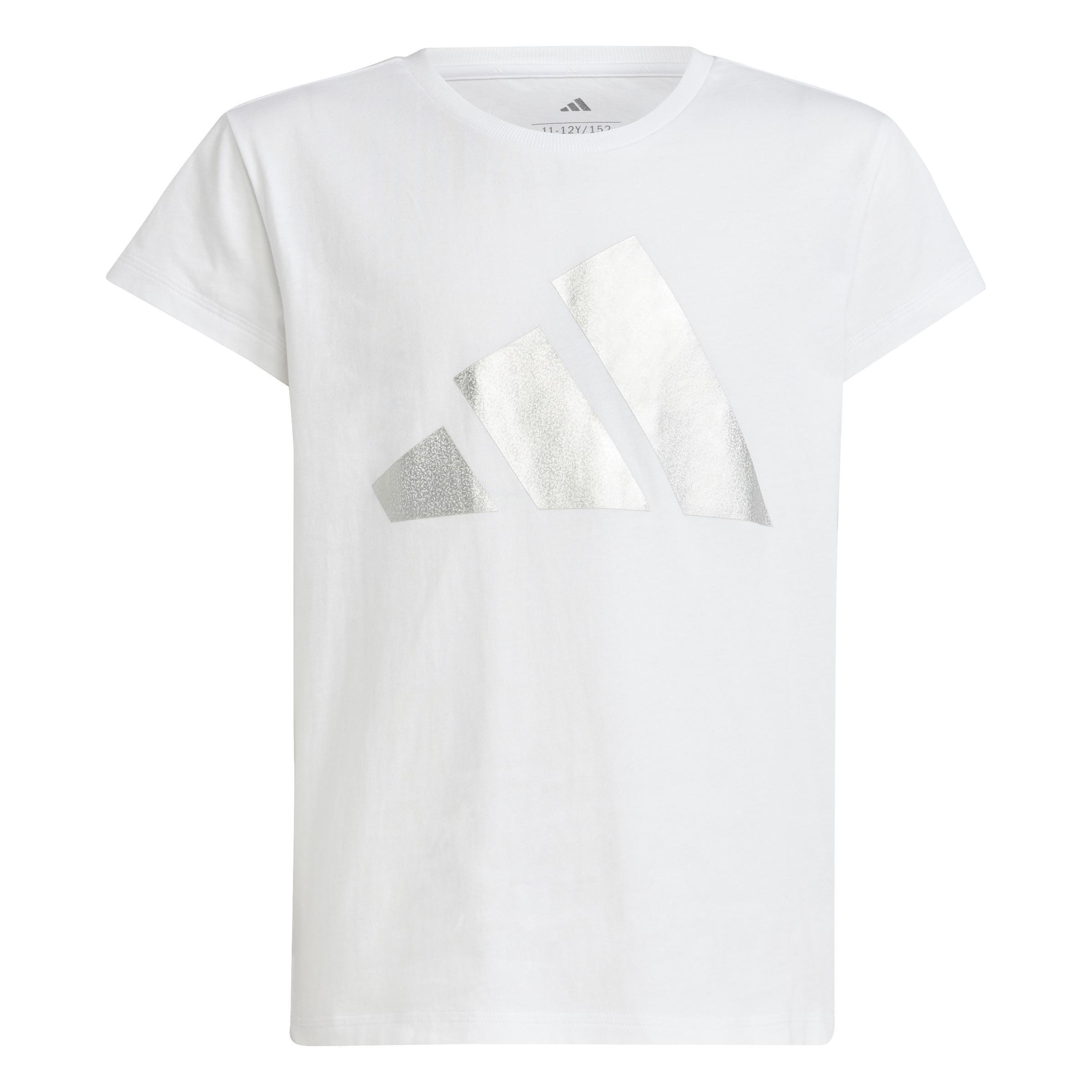 adidas adidas graphic ss glam t jr. - white/silver met. - foto 1