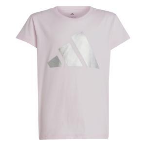 Graphic ss glam t jr. - clear pink/silver met.
