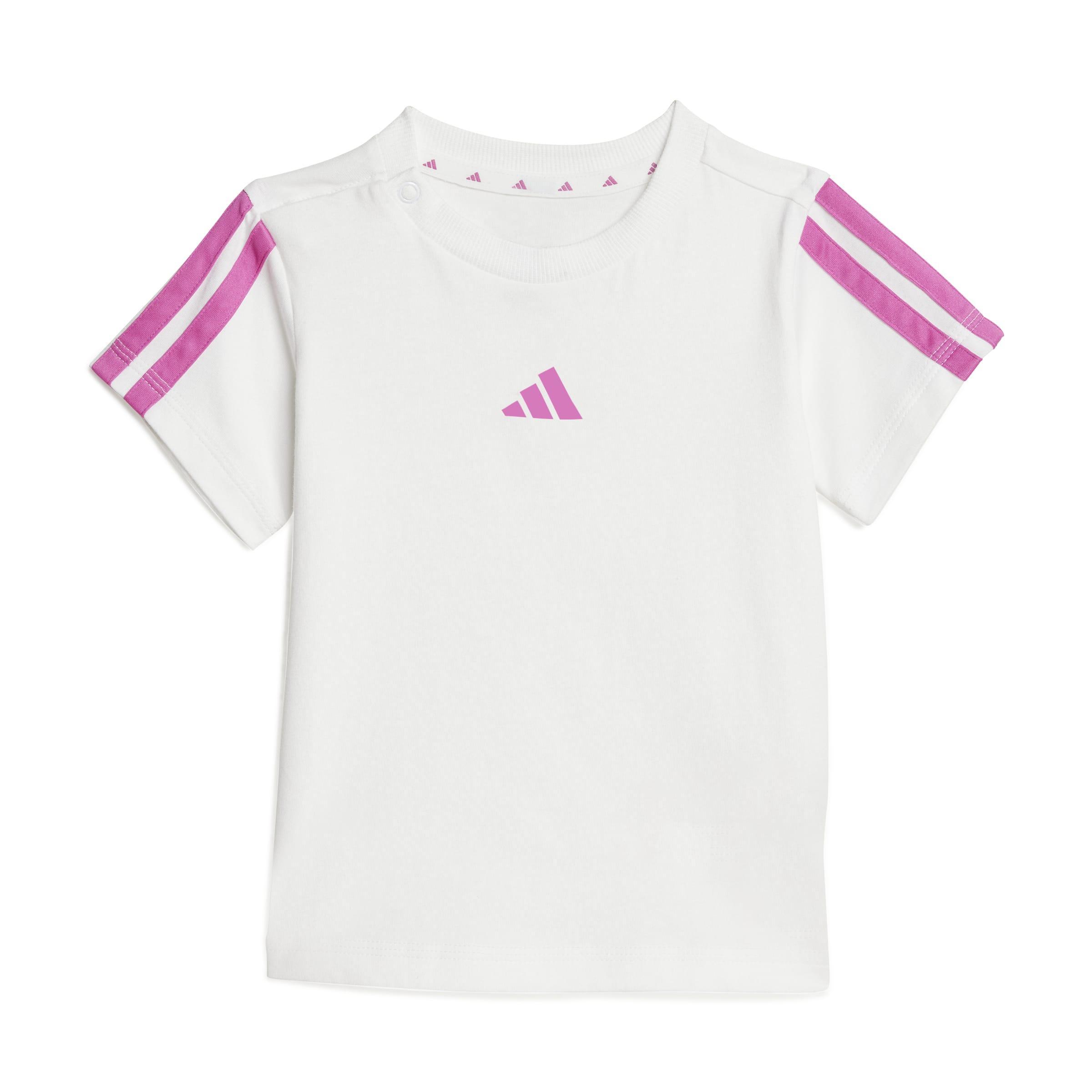 adidas adidas jogger i 3s t-set 160 jr. - white/semi lucid fuchsia - foto 2
