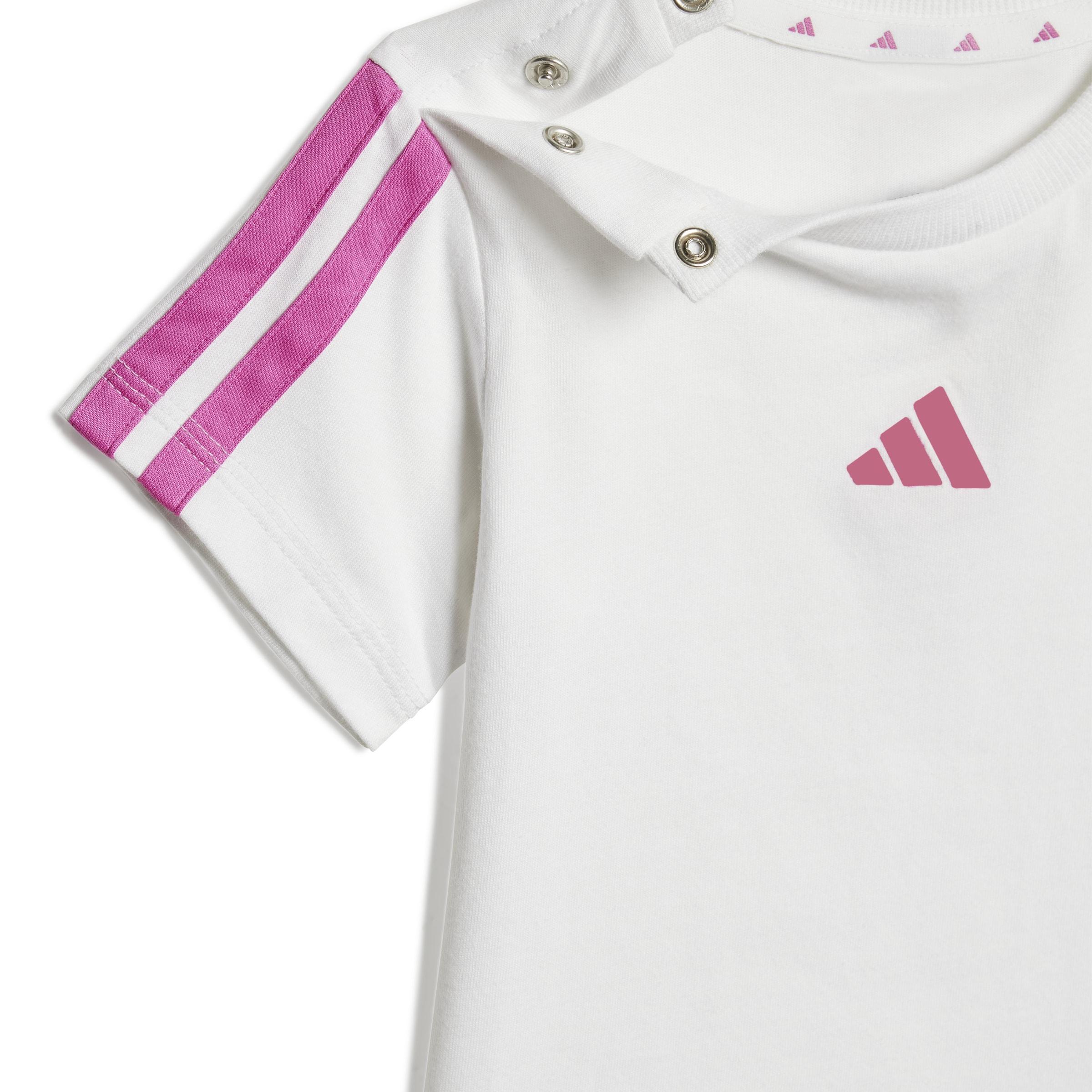 adidas adidas jogger i 3s t-set 160 jr. - white/semi lucid fuchsia - foto 3