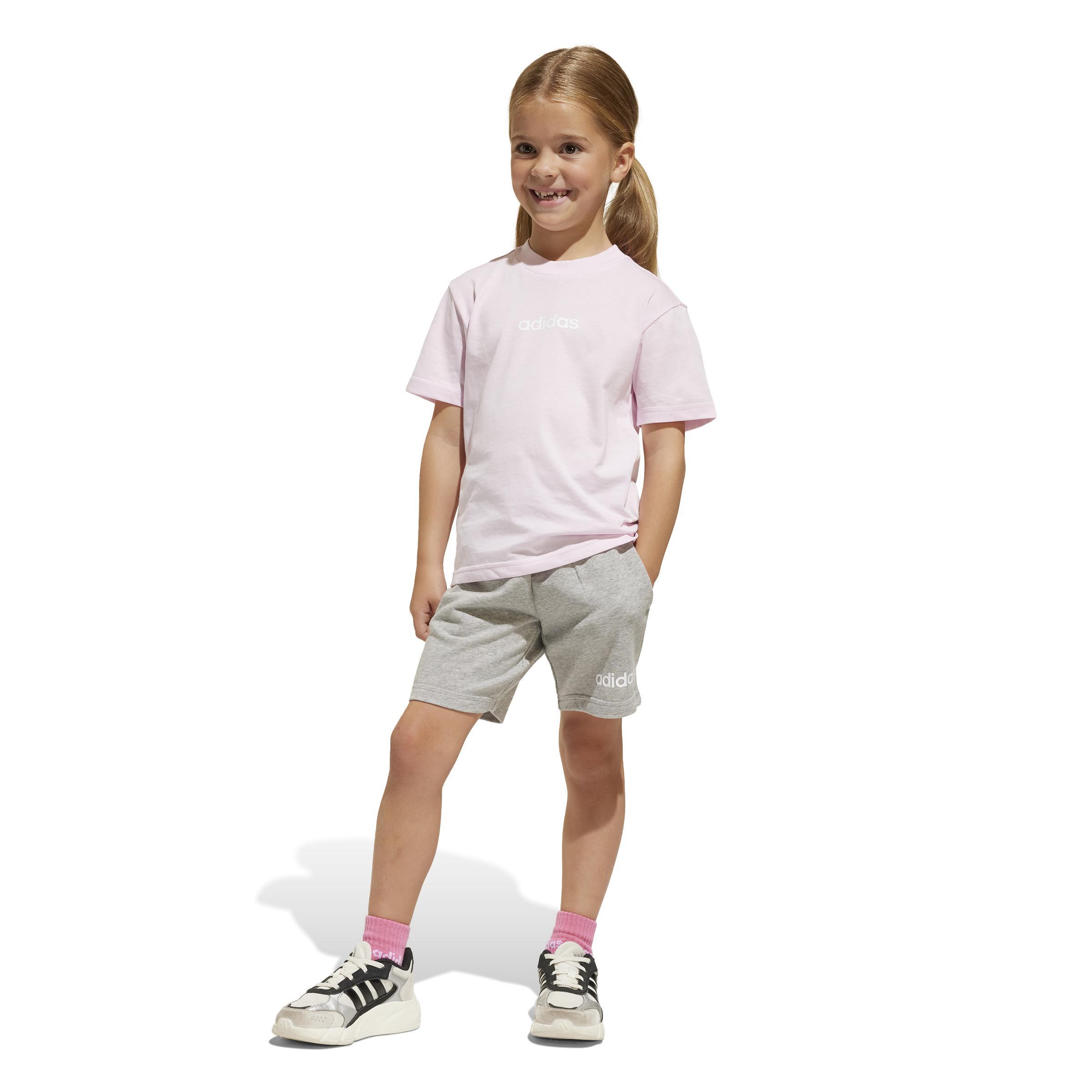 adidas adidas jogger lk lin t-set jr. - clear pink/white - foto 3
