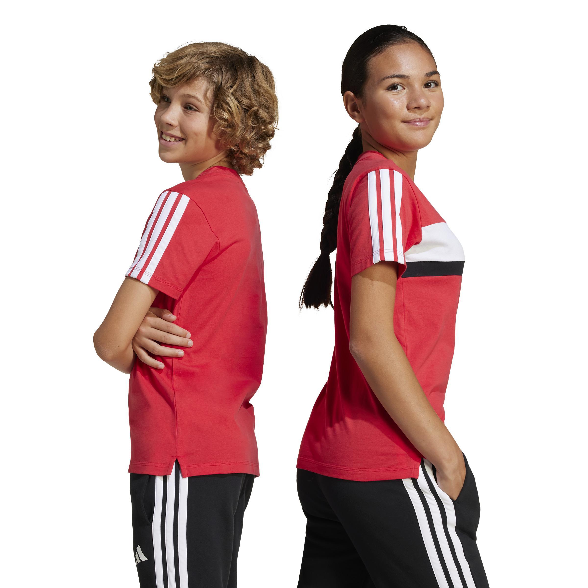 adidas adidas t-shirt ss 3s tib t jr. - pure ruby/white - foto 3