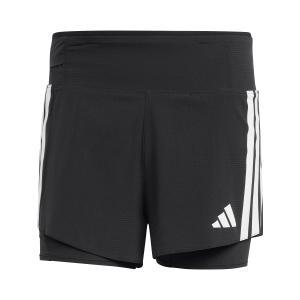 Adizero running 2in1 gel pocket short - black