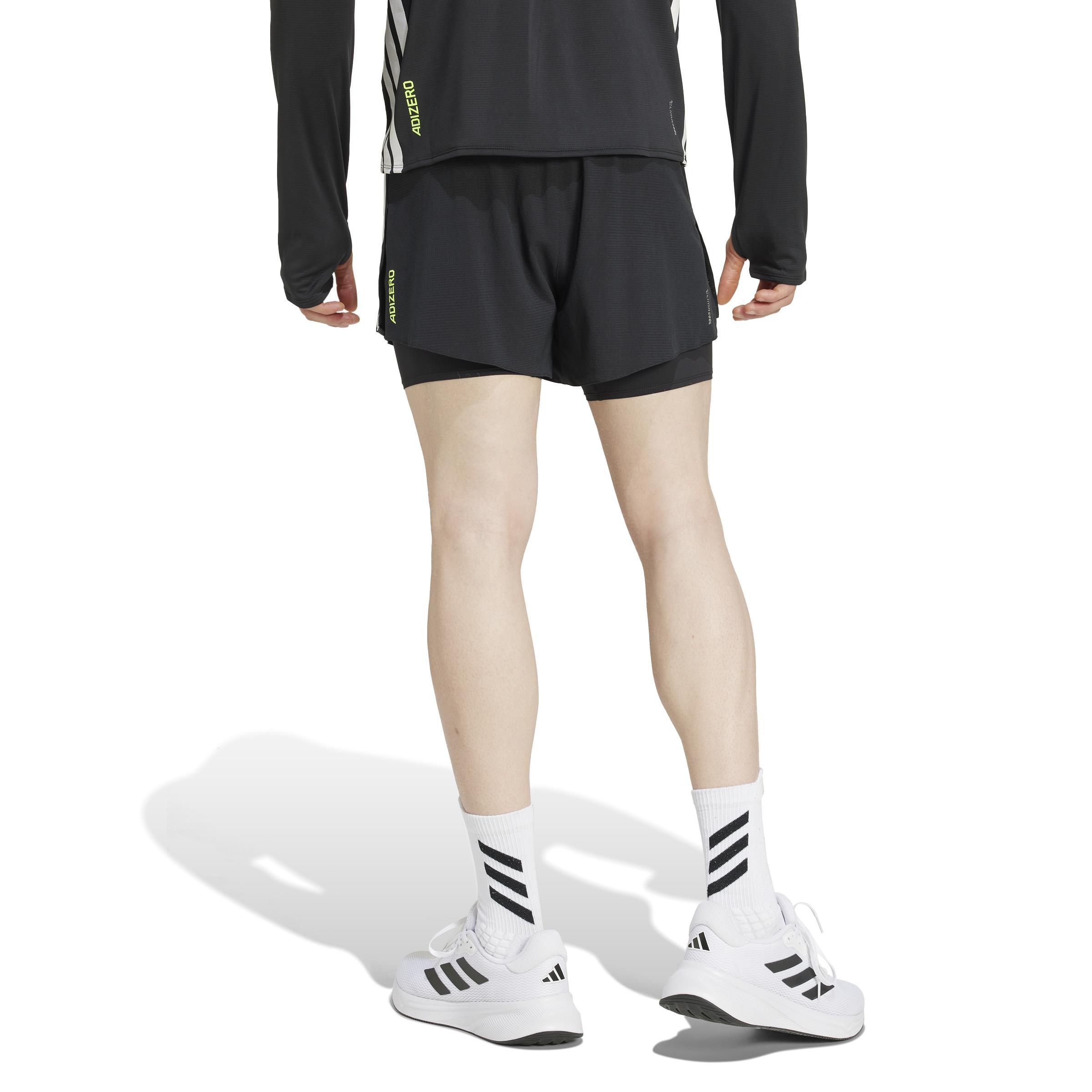 adidas adidas adizero running 2in1 gel pocket short - black - foto 3