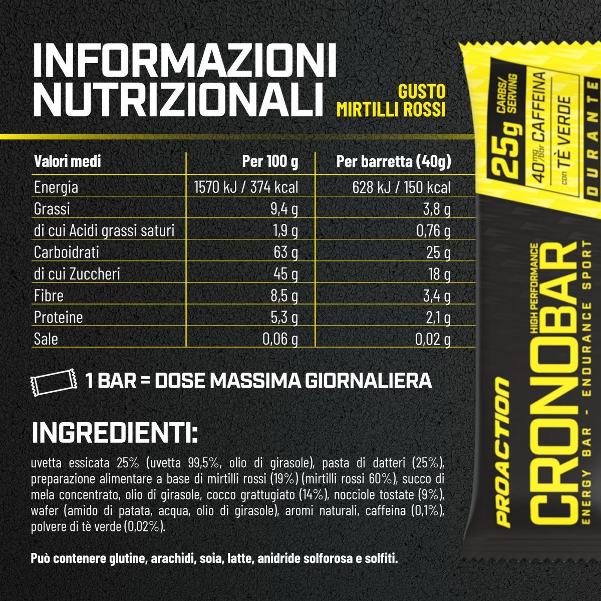 proaction proaction pro crono bar 40g mirtilli rossi - foto 2