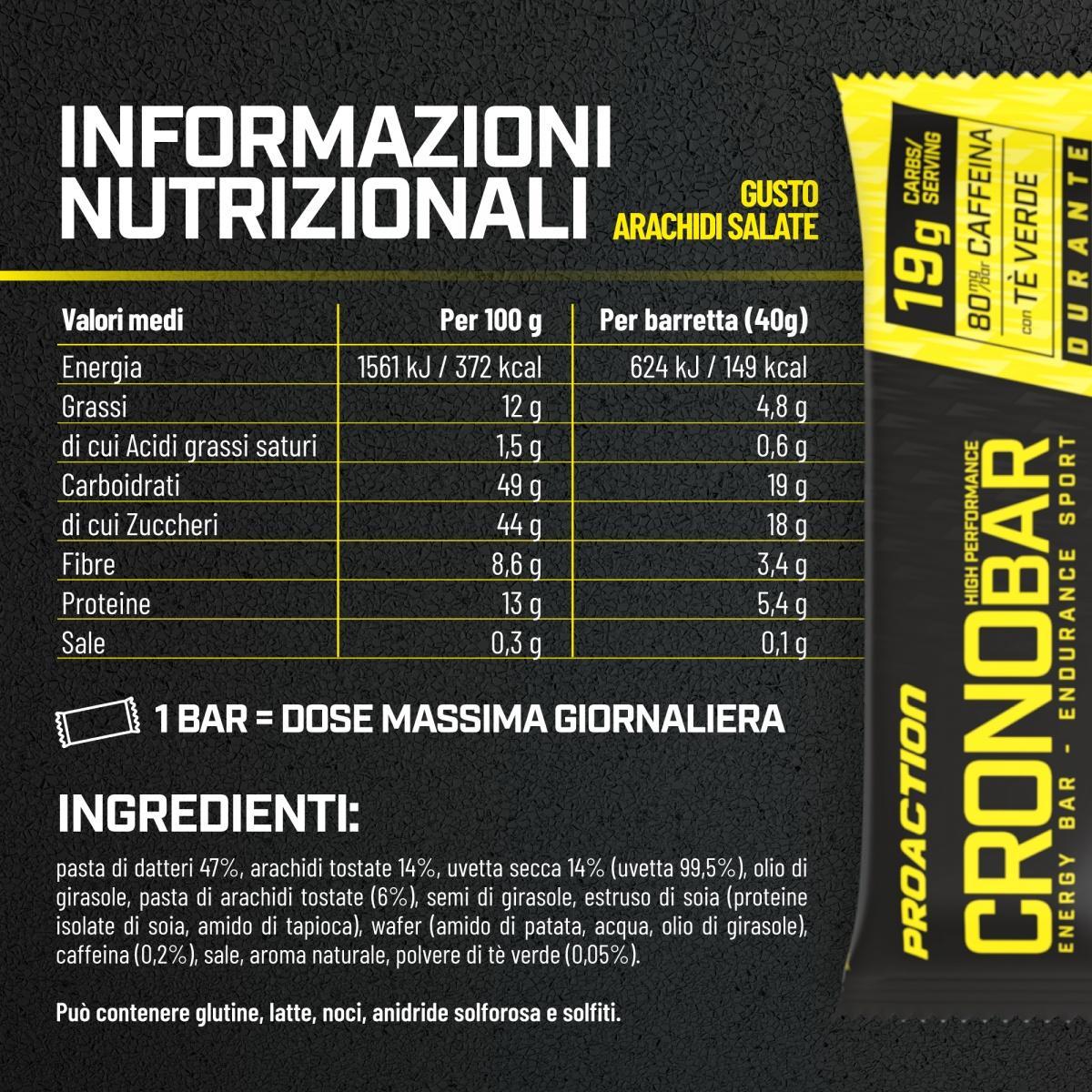 proaction proaction pro crono bar 40g arachidi salate - foto 2