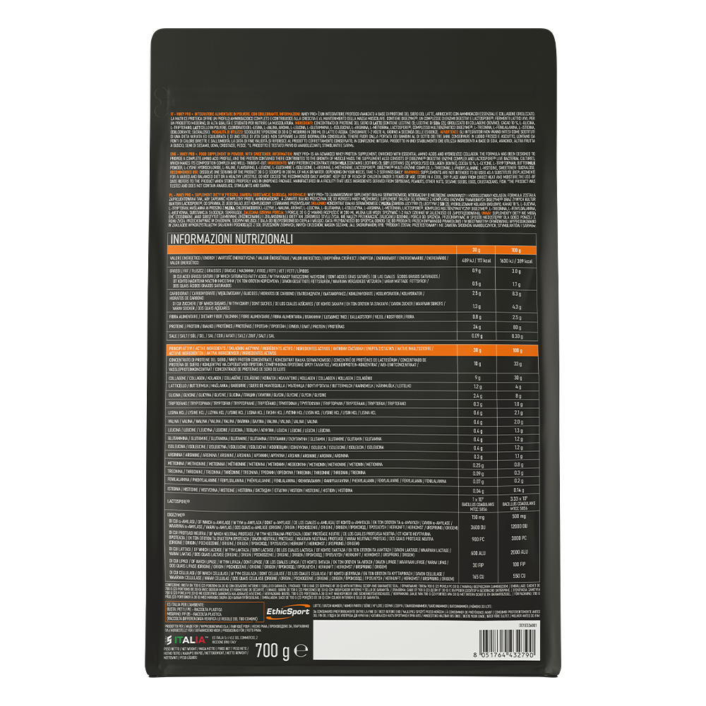 ethic sport ethicsport protein whey pro+ da 700gr  g-chocolate - foto 2